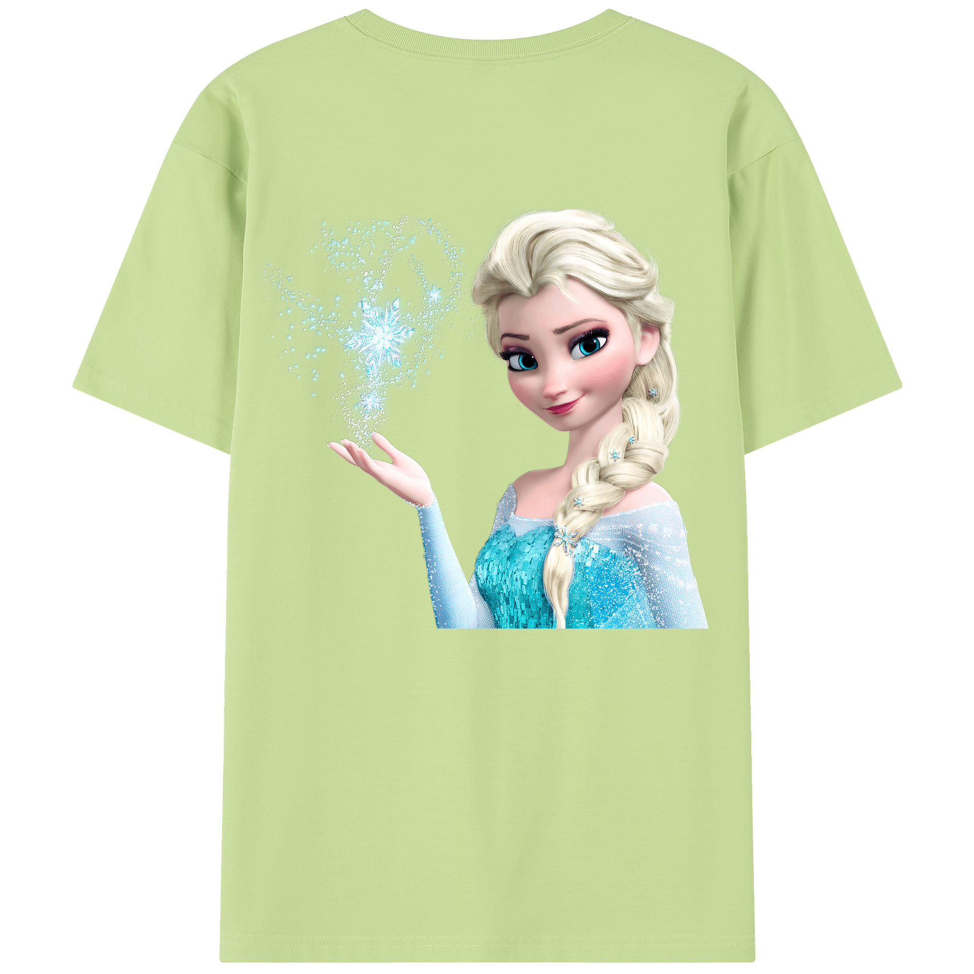 （画像用） アナと雪の女王 アンナ エルサ Frozen Anna Elsa 綿100％半袖Tシャツ（背面プリント）